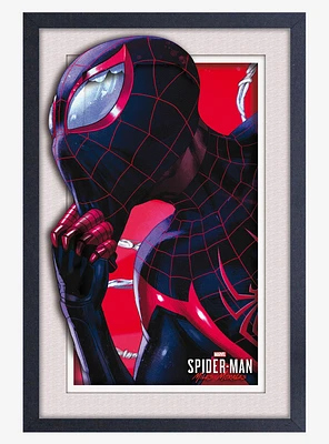 Marvel Spider-Man Miles Morales Suit Up Faux Matte Under Plexiglass Framed Poster