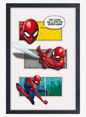Marvel Spider-Man Looks Like A Job Faux Matte Under Plexiglass Framed Poster