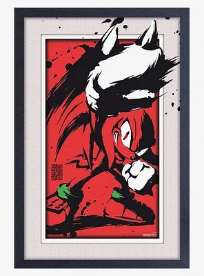 Sonic the Hedgehog Knuckles Splatter Faux Matte Under Plexiglass Framed Poster