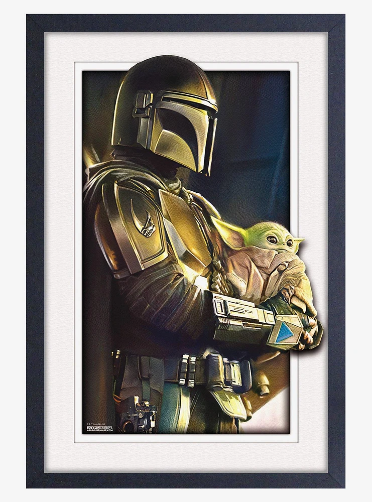 Star Wars The Mandalorian Onward Faux Matte Under Plexiglass Framed Poster