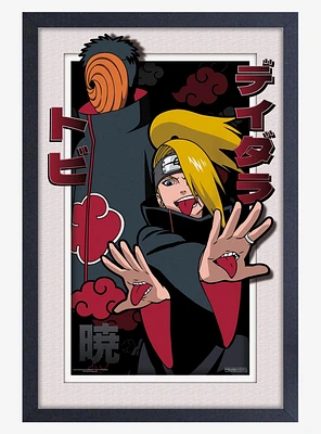 Naruto Shippuden Deidara and Tobi Faux Matte Under Plexiglass Framed Poster