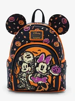 Loungefly Disney Mickey & Minnie Skeleton Glow-in-the-Dark Mini Backpack — BoxLunch Exclusive