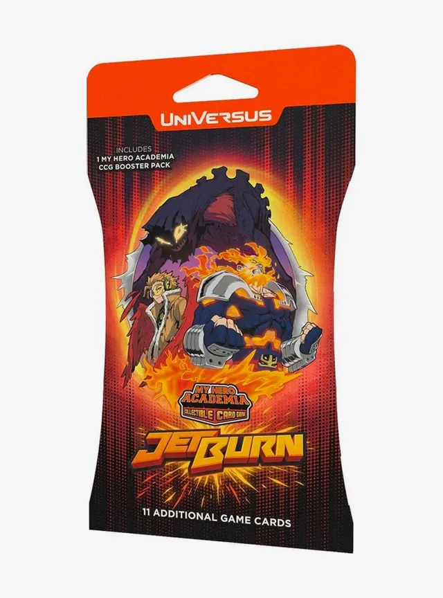 universus booster box My Hero Academia My Hero Academia Collectible Card Game Jet Burn Pack topper promo card UniVersus: My Hero Academia -