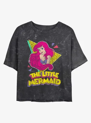 Disney The Little Mermaid 80's Mineral Wash Womens Crop T-Shirt