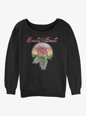 Disney Beauty and the Beast Rose Womens Slouchy Sweatshirt