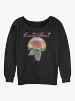 Disney Beauty and the Beast Rose Womens Slouchy Sweatshirt