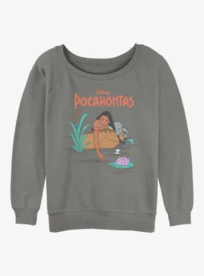 Disney Pocahontas and Meeko Around The Riverbend Womens Slouchy Sweatshirt