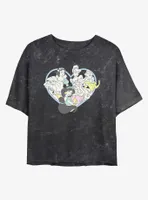 Disney Aladdin Vintage Princess Heart Mineral Wash Womens Crop T-Shirt