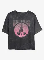 Disney Beauty and the Beast Castle Badge Mineral Wash Womens Crop T-Shirt