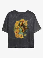 Disney Pocahontas Sunflowers The Wind Mineral Wash Womens Crop T-Shirt