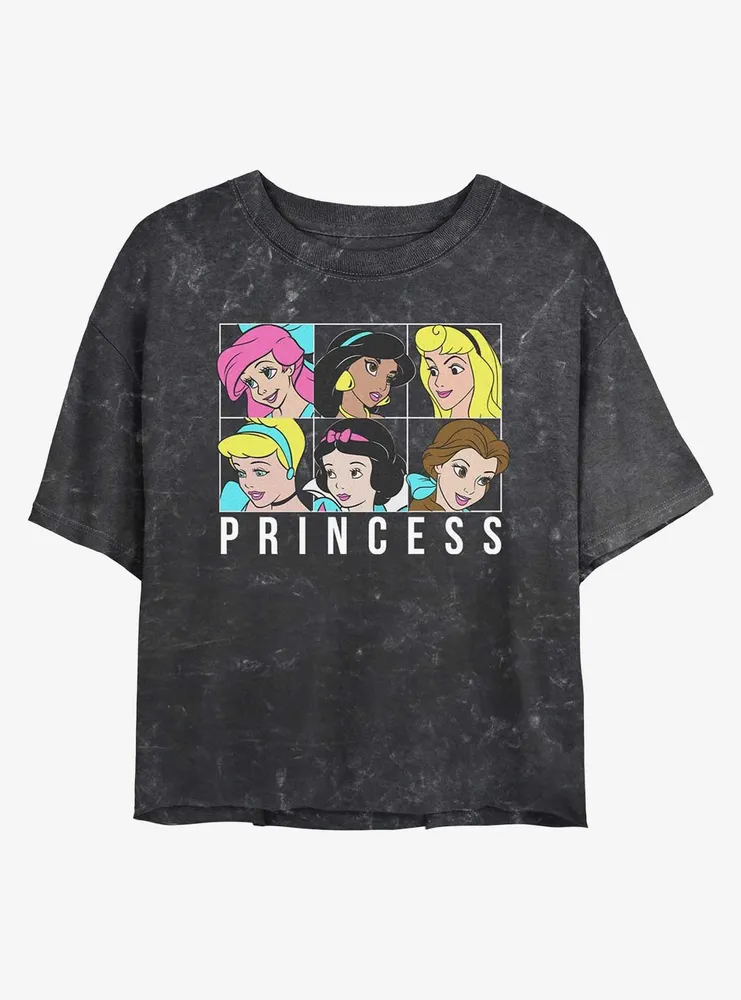 Disney Princess Classic Mineral Wash Womens Crop T-Shirt