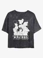 Disney Aladdin Grungey Princess Mineral Wash Womens Crop T-Shirt