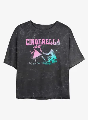 Disney Cinderella The Slipper Fits Mineral Wash Womens Crop T-Shirt