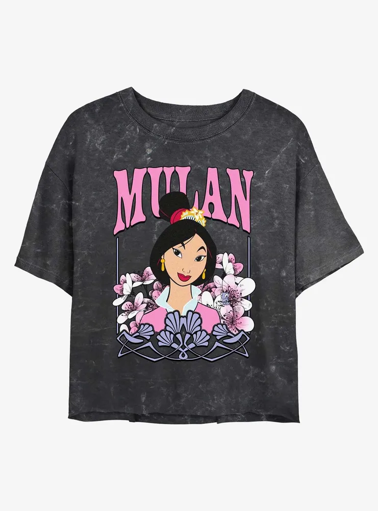 Disney Mulan Nouveau Mineral Wash Womens Crop T-Shirt