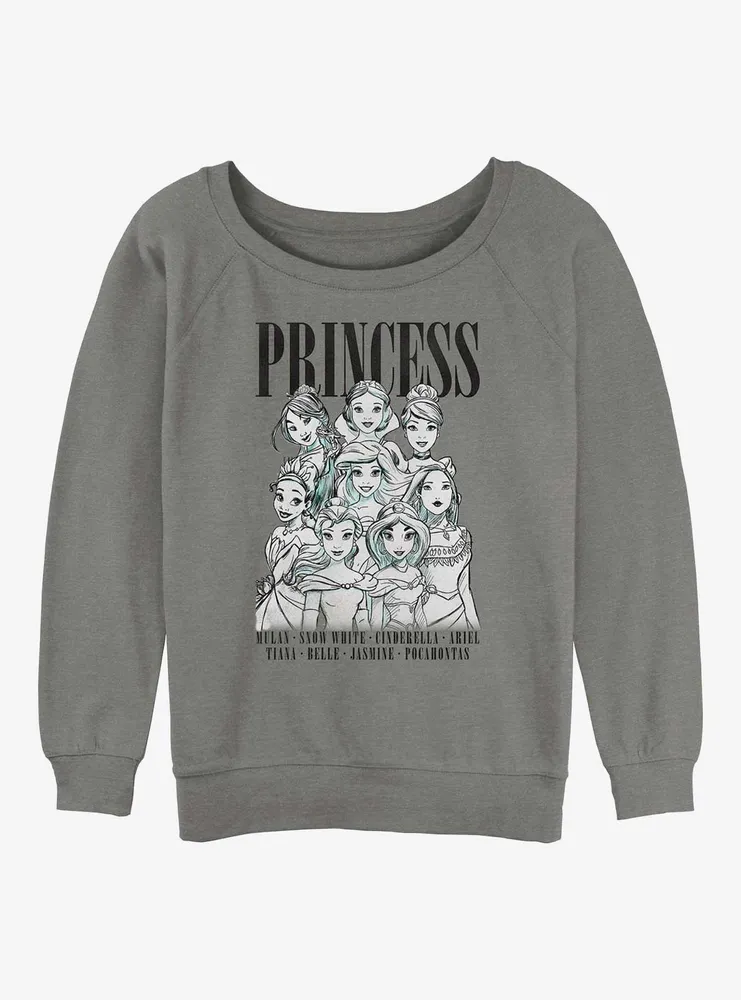 Disney Princess Portrait Womens Slouchy Sweatshirt