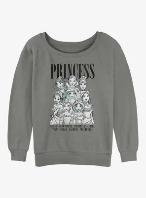 Disney Princess Portrait Womens Slouchy Sweatshirt