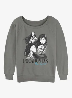 Disney Pocahontas Photo Collage Womens Slouchy Sweatshirt