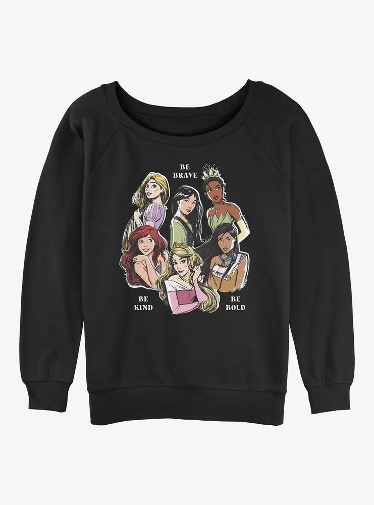 Disney Tangled Be Brave Kind Bold Womens Slouchy Sweatshirt