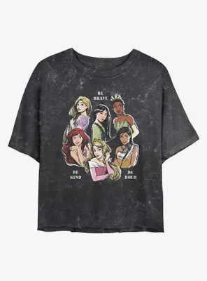 Disney Tangled Be Brave Kind Bold Mineral Wash Womens Crop T-Shirt