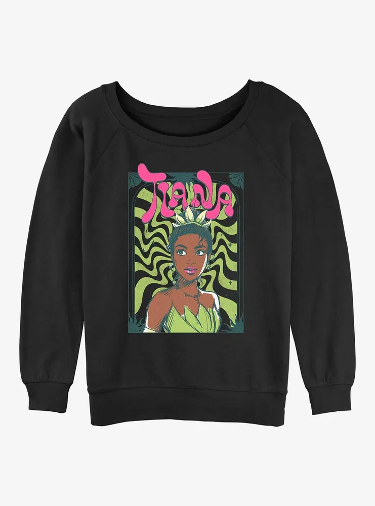 Disney the Princess and Frog Groovy Tiana Womens Slouchy Sweatshirt