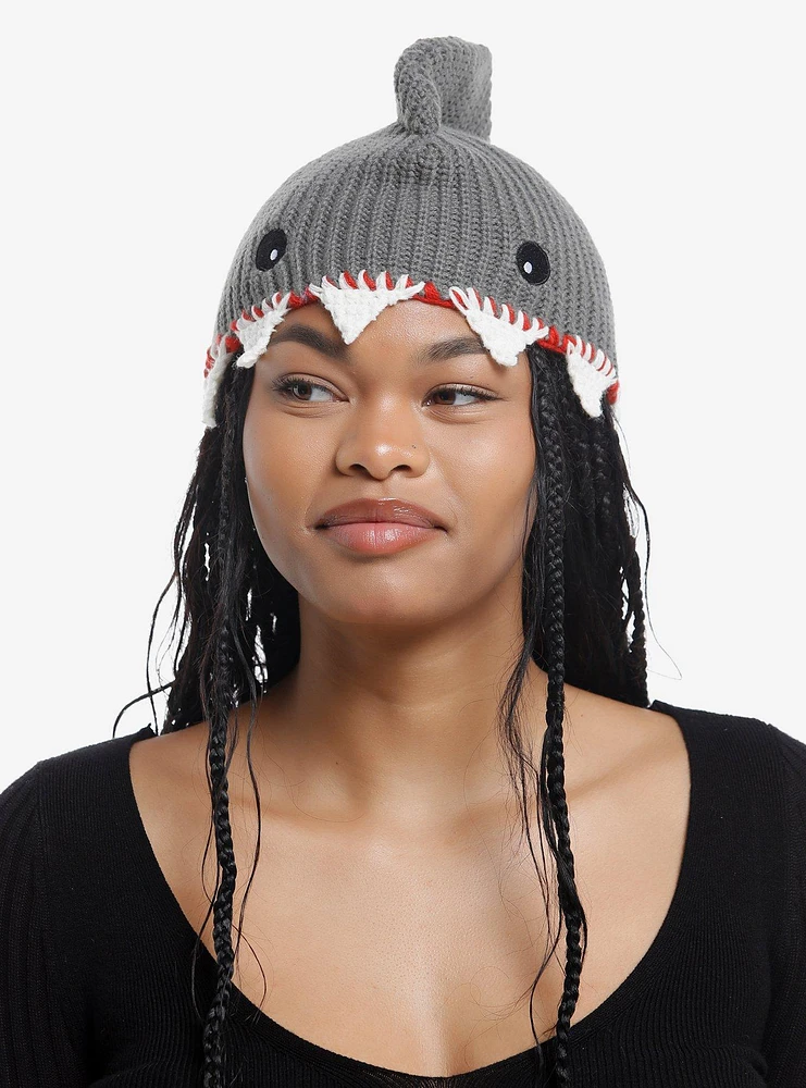 Shark Figural Crochet Beanie