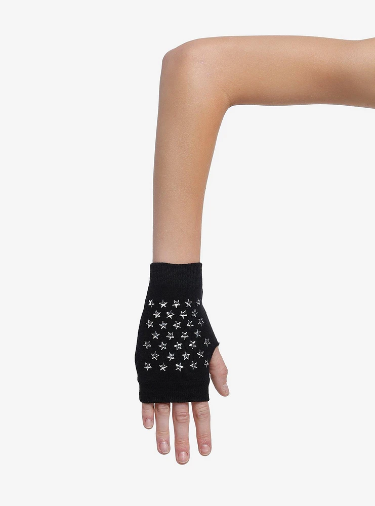 Star Stud Short Fingerless Gloves