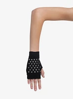 Star Stud Short Fingerless Gloves