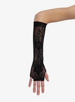 Black Rose Filigree Fishnet Arm Warmers