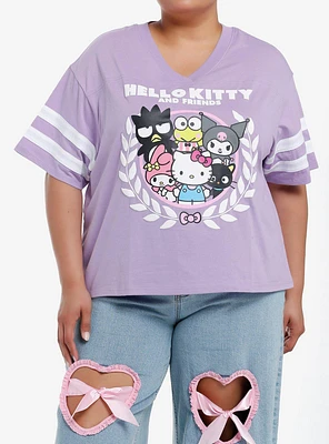 Hello Kitty And Friends Crest Varsity Stripe Girls T-Shirt Plus