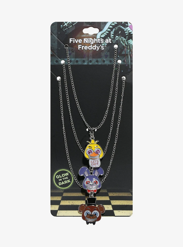 Five Nights At Freddy's Character Glow-In-The-Dark Necklace Set