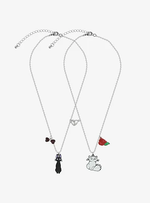 Studio Ghibli® Kiki's Delivery Service Jiji & Lily Magnetic Heart Necklace Set