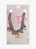 Sweet Society Colorful Star Chain Cord Necklace