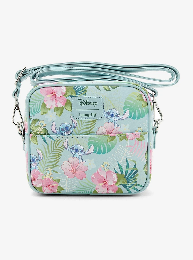 Loungefly Disney Stitch Duck Flower Square Crossbody Bag