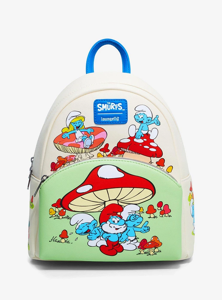 Loungefly The Smurfs Mushrooms Mini Backpack