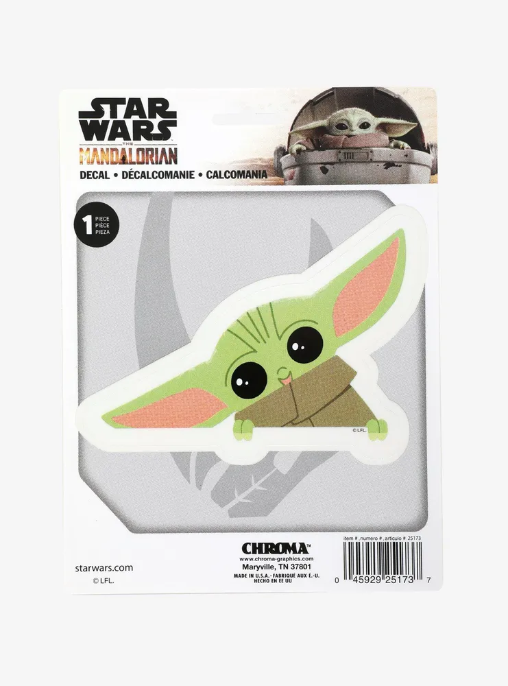 Star Wars The Mandalorian Grogu Peeking Car Decal