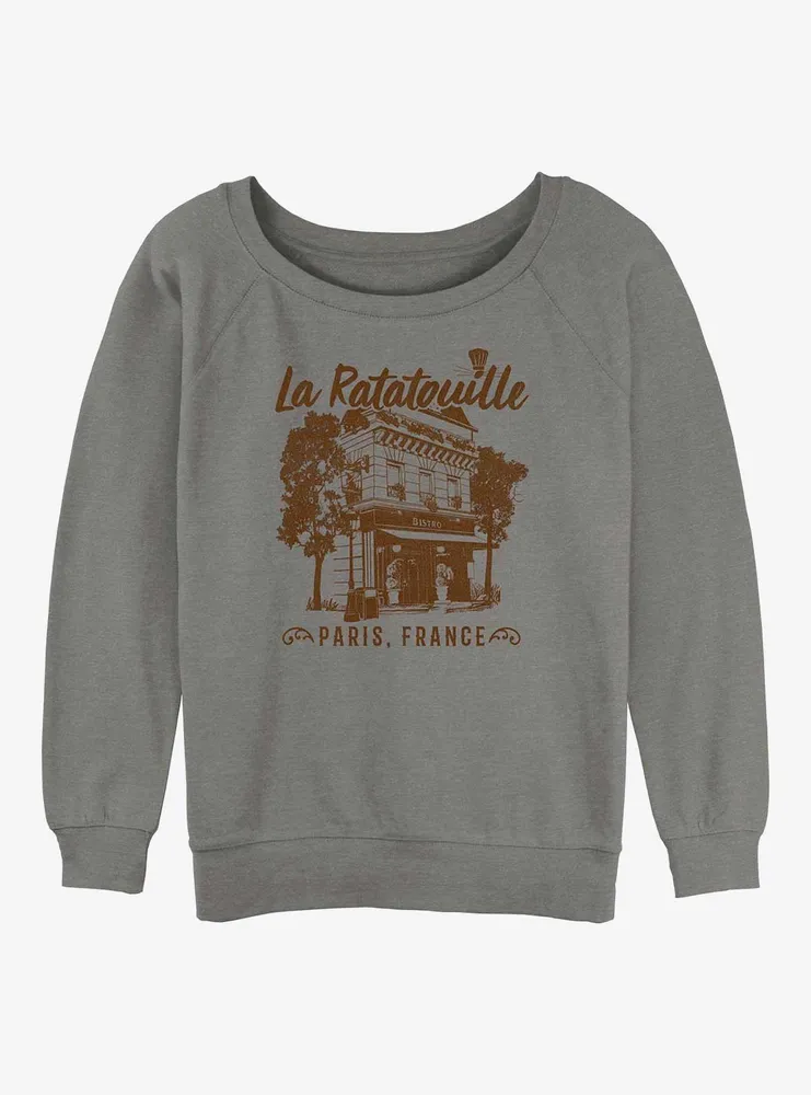 Disney Pixar Ratatouille Cafe Paris France Womens Slouchy Sweatshirt