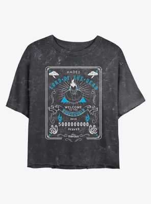 Disney Hercules Hades Lord Of The Dead Womens Mineral Wash Crop T-Shirt