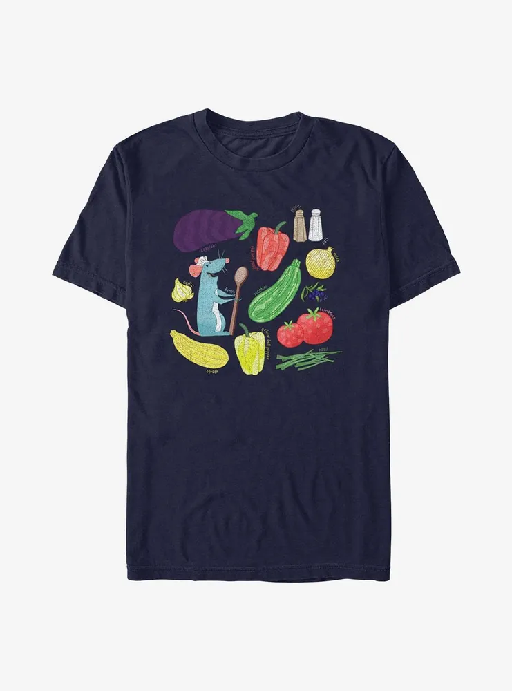 Disney Pixar Ratatouille Remy With Ingredients T-Shirt