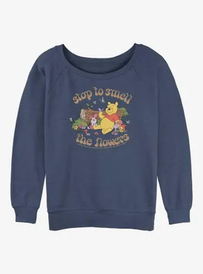 Disney Winnie The Pooh Smell Flowers Womens Slouchy Sweatshirt