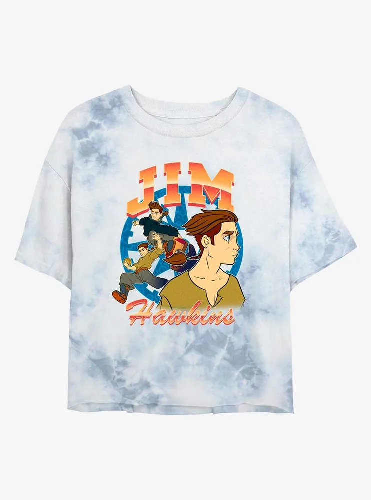 Disney Treasure Planet Jim Hawkins Womens Tie-Dye Crop T-Shirt