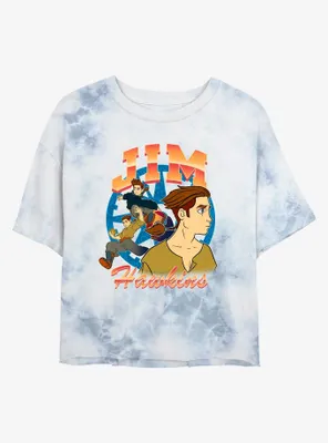 Disney Treasure Planet Jim Hawkins Womens Tie-Dye Crop T-Shirt