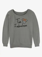 Disney Minnie Mouse Fabulosa Tia Womens Slouchy Sweatshirt