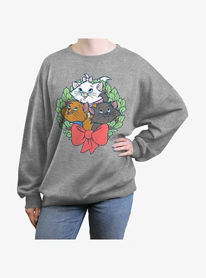 Disney The AristoCats Kitten Wreath Girls Oversized Sweatshirt