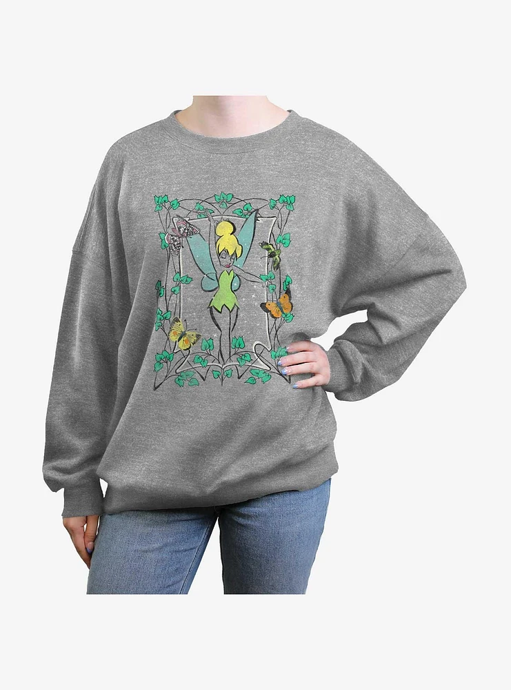 Disney Tinker Bell Fairy Frame Girls Oversized Sweatshirt