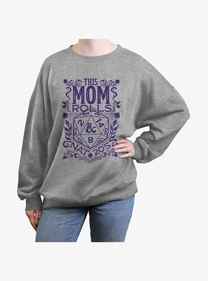 Dungeons & Dragons This Mom Rolls Nat Twenties Girls Oversized Sweatshirt