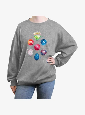 Steven Universe Watercolor Gems Girls Oversized Sweatshirt