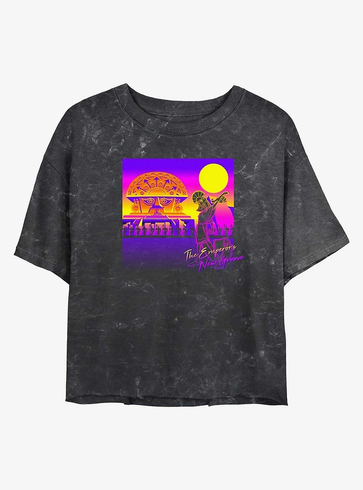 Disney The Emperor's New Groove Kuzco Kingdom Girls Mineral Wash Crop T-Shirt
