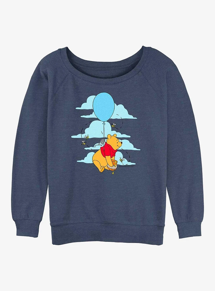 Disney Winnie The Pooh Fly Away Balloon Girls Slouchy Sweatshirt