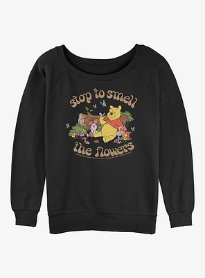 Disney Winnie The Pooh Smell Flowers Girls Slouchy Sweatshirt