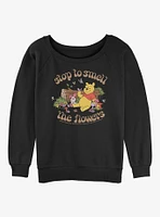 Disney Winnie The Pooh Smell Flowers Girls Slouchy Sweatshirt